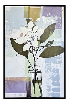 Картина "Жасмин", 30% ручная работа, рама пластиковая, 60x90