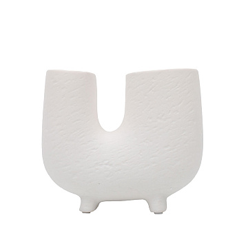 Ваза керамическая, цвет белый, 21*9,5*18 см