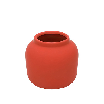 Ваза декоративная керамическая, цвет терракот, 14,5*13 см