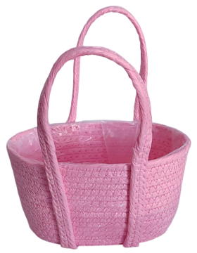 Корзина плетеная (эколоза): 23x13xH13xHH30  B18x9, 1 шт., св.розовый
