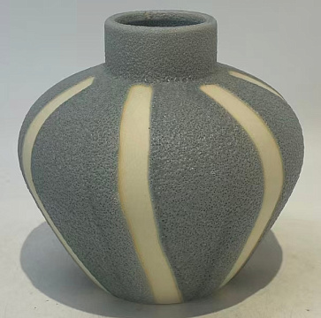 Ваза керамическая "Кактус", цвет серый, 17,8*17,8*18 см.