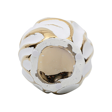 Ваза керамическая, цвет бело-золотой, 12,5*14 см