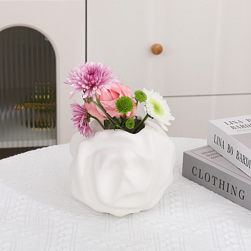 Ваза керамическая, цвет белый, 15*13 см