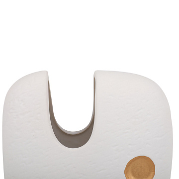 Ваза керамическая, цвет бело-золотой, 25*11*26,5 см