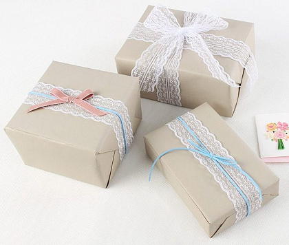 Лента декоративная "Изящное кружево", полиэстер, 45 мм х 50 ярд., белый (4 шт./упак.)