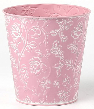 Декоративное кашпо D14XH14,5/B10СМ. св.розовый, металл
