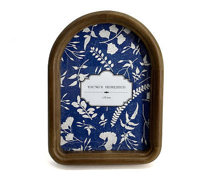 Фоторамка декоративная из дерева арка, серия "Арронди", цвет венге, со стеклом, 13x18 см