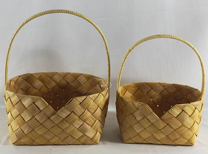 Набор корзин плетеных (секвойя), 29x20x11/15/36 B:24x16 см, 23x16x9/13/30 B:20x12 см, 2 шт., натур.