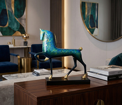 Статуэтка декоративная "Мустанг", цвет синий, 19,5*6*19 см