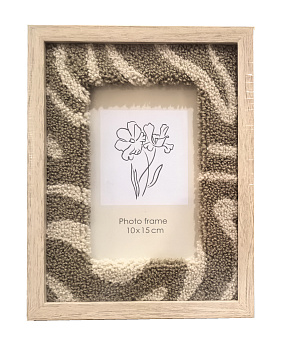 Фоторамка декоративная мягкая из МДФ со стеклом, цвет оливковый, 10x15 см