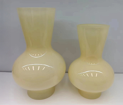 Ваза стеклянная D17 * H28 см, 1 шт., нежно-лимонный