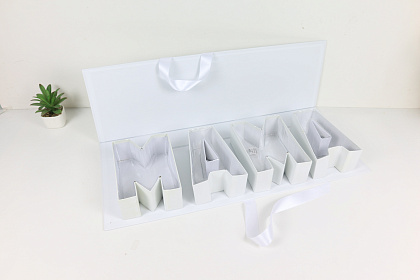 Коробка для цветов "Мама" 58,5x19,5x7H см, 1 шт., белый