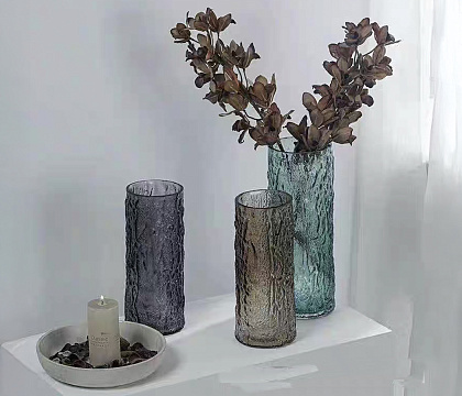 Ваза стеклянная 10*10*24,5 см, 1 шт, коричневый