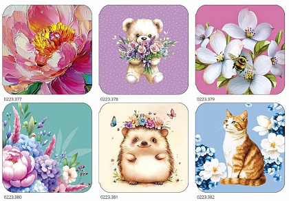 Набор открыток мини № 277, размер открытки 7х7 см. в наборе 120 шт.