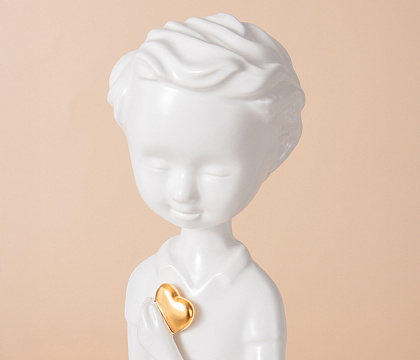 Статуэтка декоративная, керамика, цвет белый, 10,5*9*36,5 см