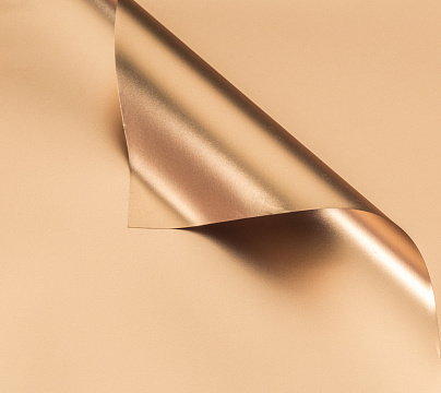 Упак. материал флористическая пленка, металлическая, 53 мкр, 58 см х 10 м, коричневое золото