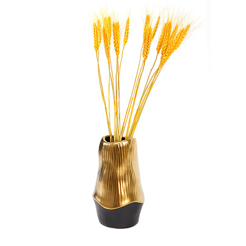 Ваза керамическая, цвет черно-золотой, 13*21,5 см