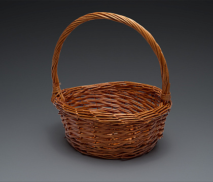 Корзина плетеная (ива), D29х12/30 см, 1 шт., светло-медовый