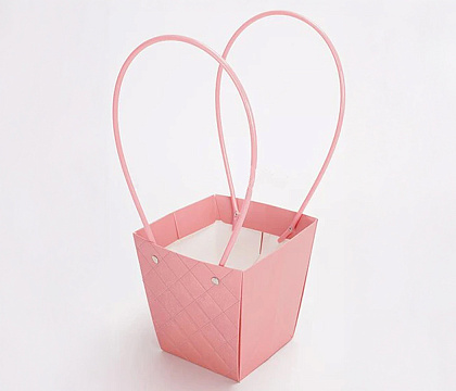 Пакет подарочный тисненый, 13*9.5*15.5 см 10 шт./упак., пастельно-розовый