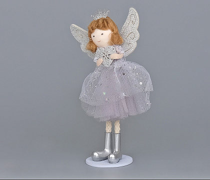 Новогоднее декоративное изделие "Фея", 16 см, серебро