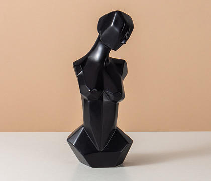 Статуэтка декоративная, керамика, цвет черный, 12*9,5*28,5 см