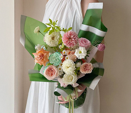 Упак. материал флористическая пленка "Люрекс", 120 мкр, 57 см х 57 см, 10 листов/упак., белый