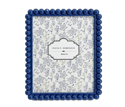 Фоторамка декоративная из эпоксидной смолы, серия "Бабл", цвет синий, со стеклом, 20x25 см