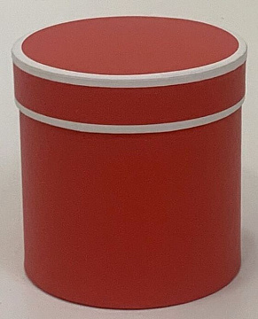  Коробка под цветы с крышкой с белой окантовкой 11x11 см, красный
