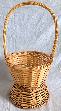 Корзина плетеная (ива), 30*30*23*50 см, 1 шт., натуральный