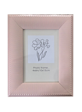 Фоторамка декоративная из пластика со стеклом, цвет розовый, 10x15 см