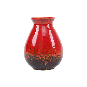 Ваза керамическая, цвет красный, 8*10,9 см