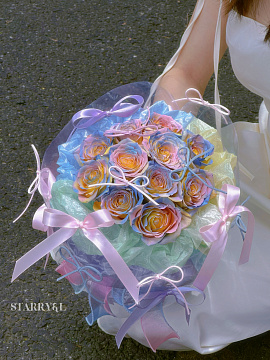 Упак. материал флористическая пленка со стеклянной текстурой , 60 мкр, 56 см х 10 м, винный