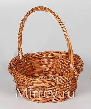 Корзина плетеная (ива), D29х12/30 см, 1 шт., светло-медовый