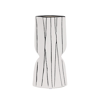 Ваза керамическая, цвет белый, 11*7*24,5 см