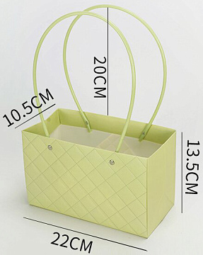 Пакет подарочный тисненый, 22*10.5*13.5 см 10 шт./упак., матча