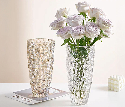 Ваза стеклянная D14,5 * H29,5 * BD9,5 см, 1 шт., прозрачный