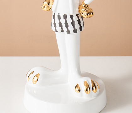 Статуэтка декоративная серия "Кролик", керамика, цвет белый, 17,5*17,5*49,5 см