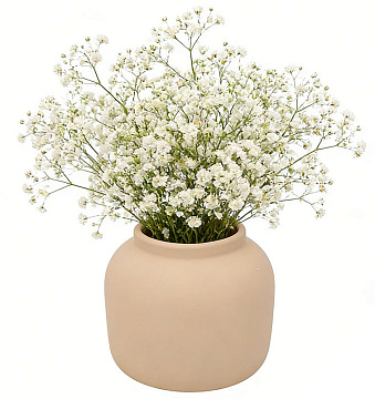 Ваза керамическая, цвет бежевый, 14,5*14,5*13 см