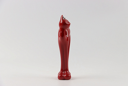 Статуэтка декоративная "Кот", керамика, цвет красный/серебро, 15*6*27,5 см
