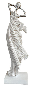 Статуэтка декоративная "Девушка", полирезина, цвет белый, 9,5*6,5*32 см