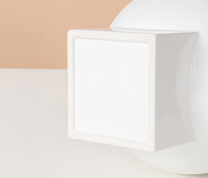 Керамическая декоративная ваза серия "Кольца", цвет белый, 22,5*18*40 см