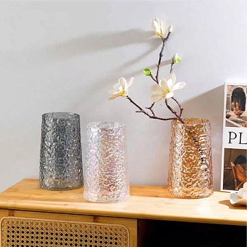 Ваза стеклянная 10,5 * 12,5 * H20 см, 1 шт., радужный