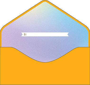 Открытка-конверт "С пожеланием счастья!", размер: 9,3х19 см, в упак. 1 шт.