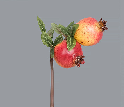 Ветка декоративная с гранатами D5 см, 28 см, 1 шт.