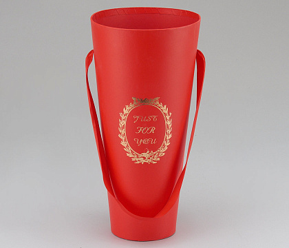 Коробка под цветы "Конус", 16х9х30 см, красный (W9208-red)
