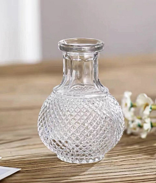 Ваза стеклянная D8,5*H11,7 см, 1 шт., прозрачный