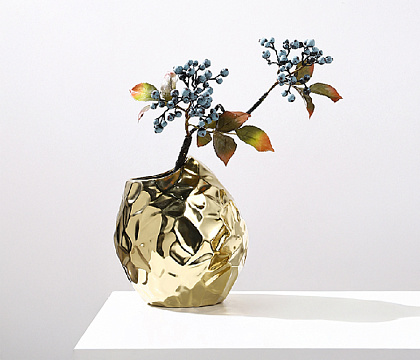 Ваза керамическая водонепроницаемая 23 * 15 * H24,  1 шт., золото