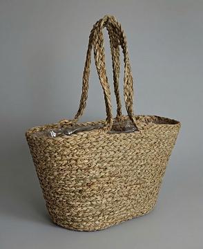 Корзина плетеная из рогоза: 33x27xH20,5xHH40  20,5x8 см, 1 шт.