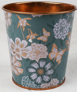 Декоративное кашпо "Волшебный сад" D10XH10 см B:D7.5 см,  металл