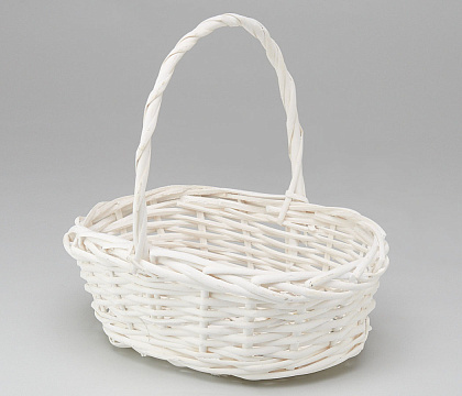 Корзина плетеная (ива), 27*23*12*9*28 см, 1 шт., белый